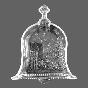 Vtg Christmas Candy Compote Sauce Dish Bowl Crystal Clear Glass